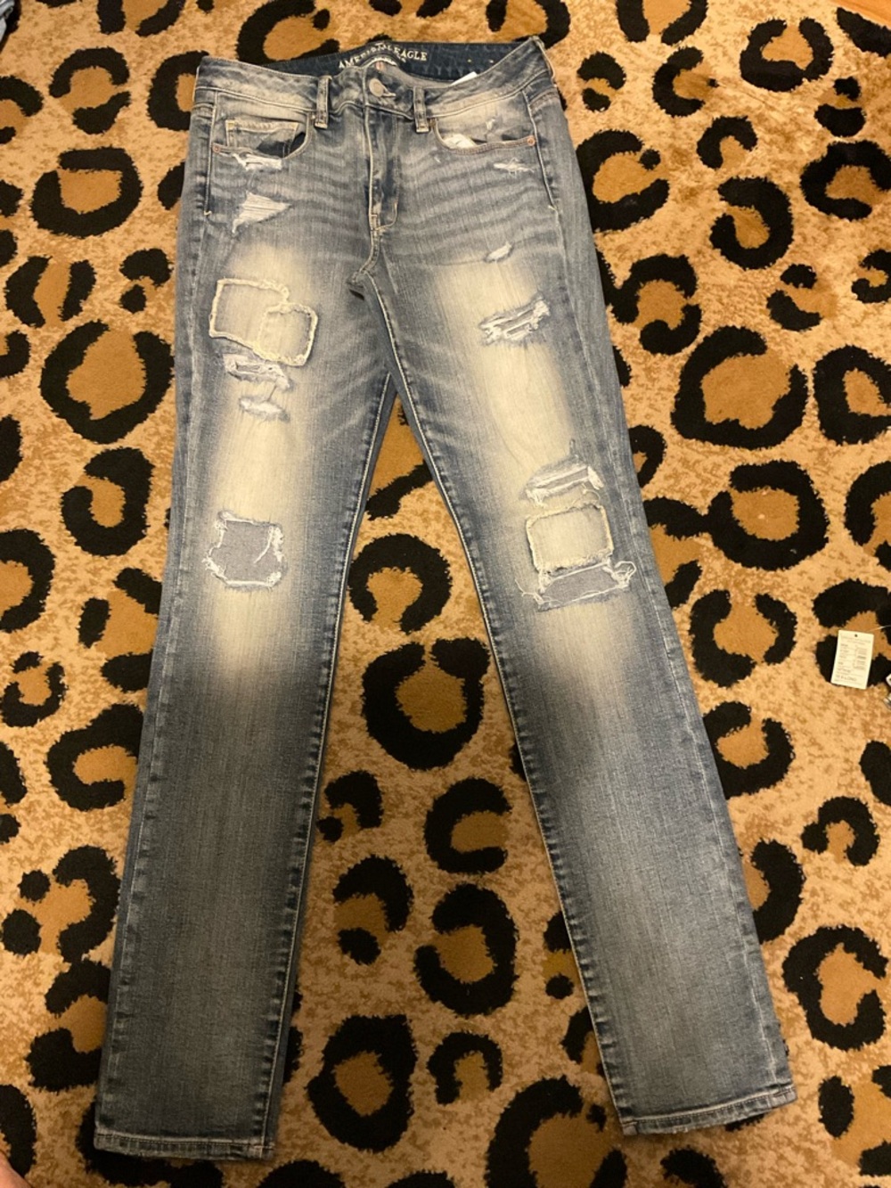 American Eagle Outfitters Light Blue Distressed Skinny Jeans